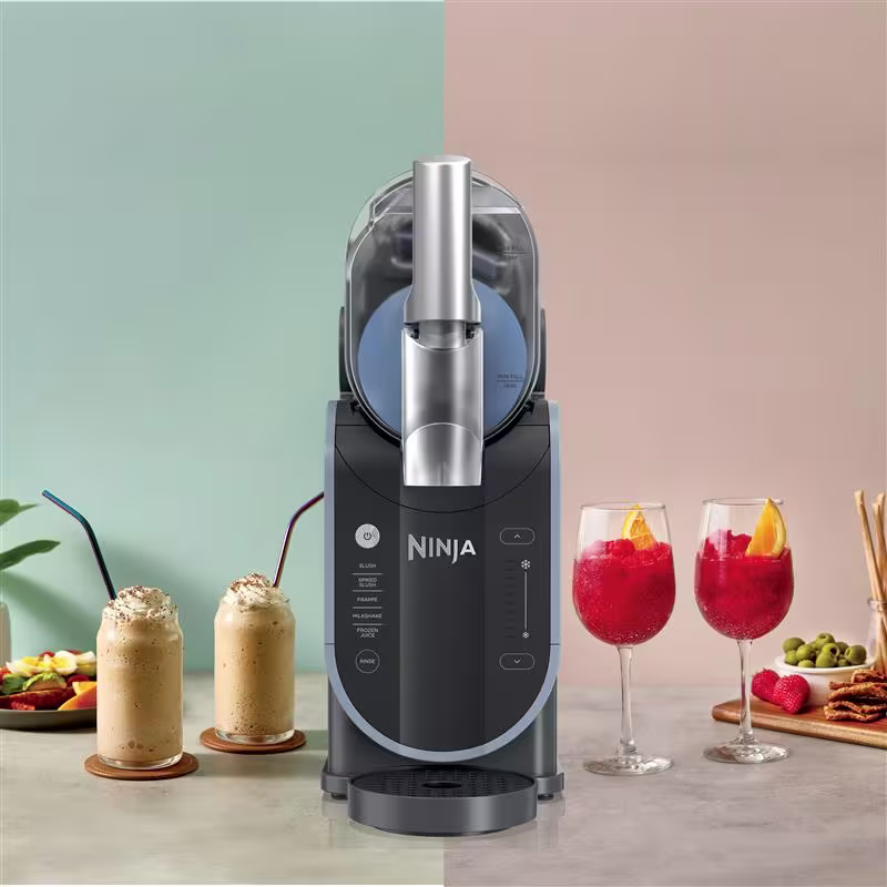 Ninja SLUSHi machine displayed with several frozen drinks